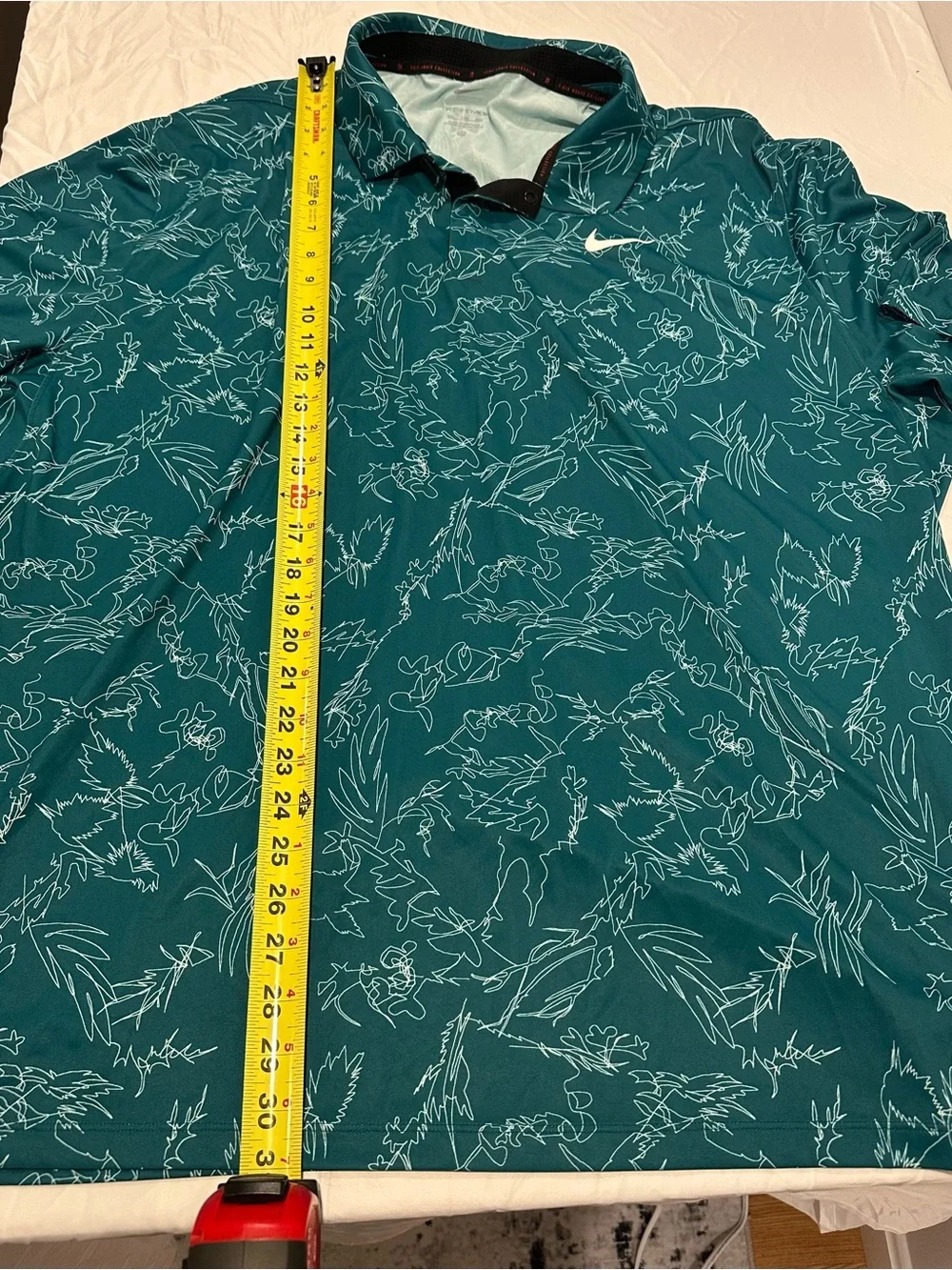 Nike Tiger Woods Dri-FIT ADV Golf Polo Shirt Teal Sketch Line Art Men's XXL